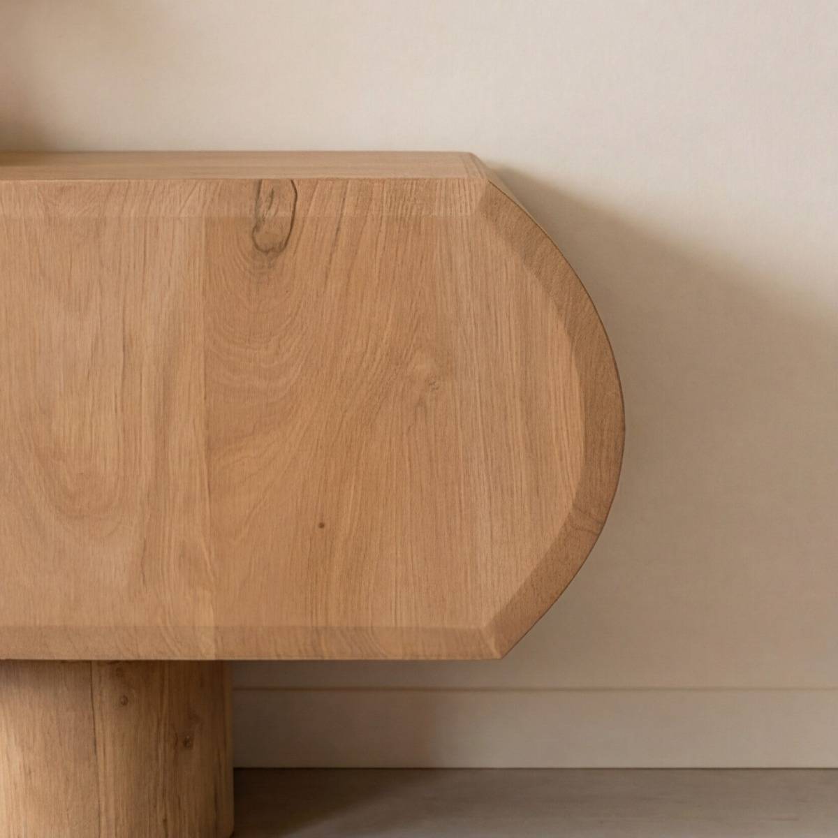 Meuble TV manguier et marbre ORINELLE bois clair, MADE IN MEUBLES