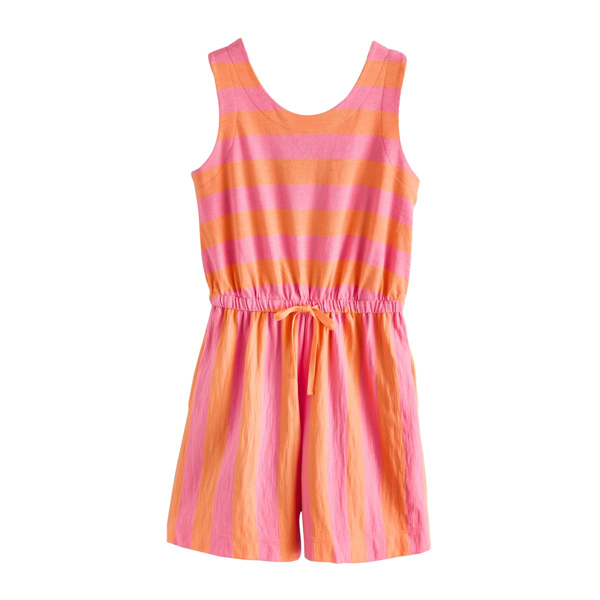 Combi-short sans manches en coton à nouer rose/orange rayé, NEXT