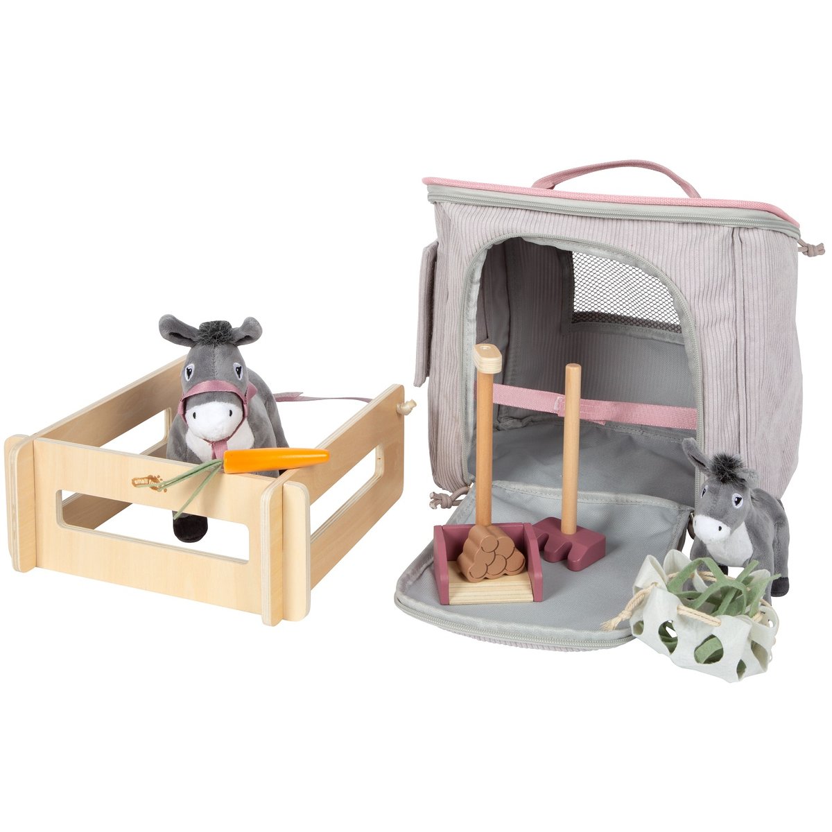 Âne avec écurie et accessoires gris, SMALL FOOT COMPANY
