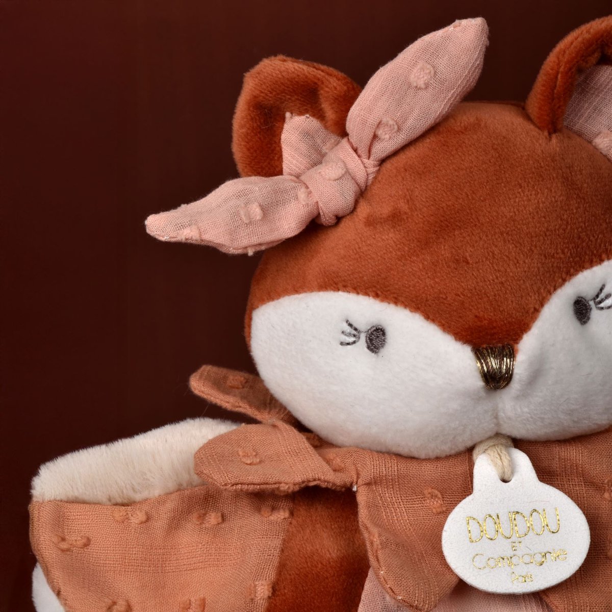 Doudou marionnette renard 25 cm rose, DOUDOU ET COMPAGNIE