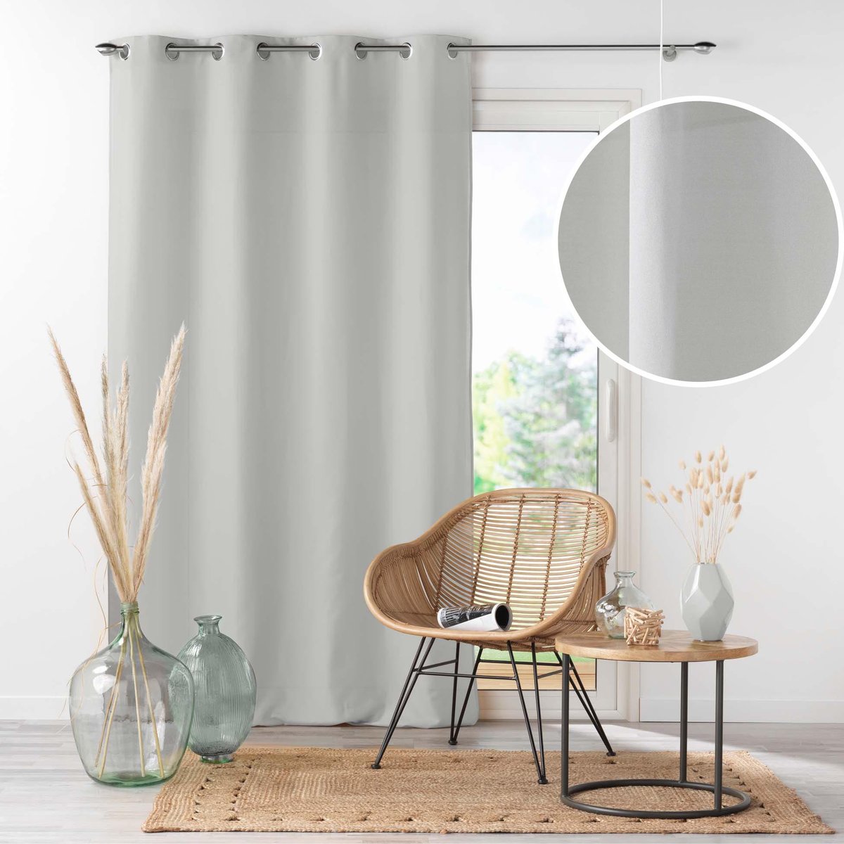 Rideau a oeillets Collection Absolu gris, EDEN