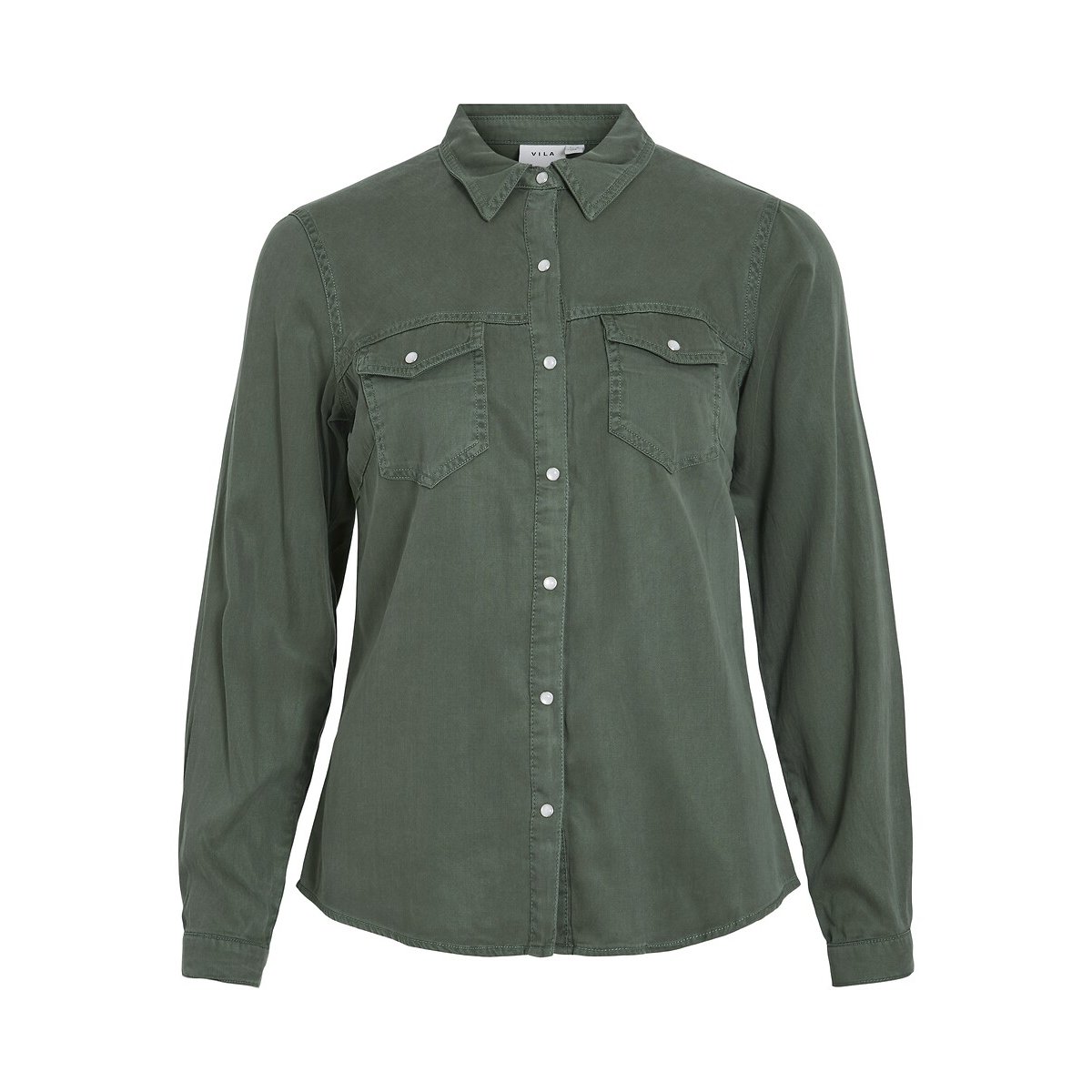 Chemise cintrée, manches longues vert canard, VILA