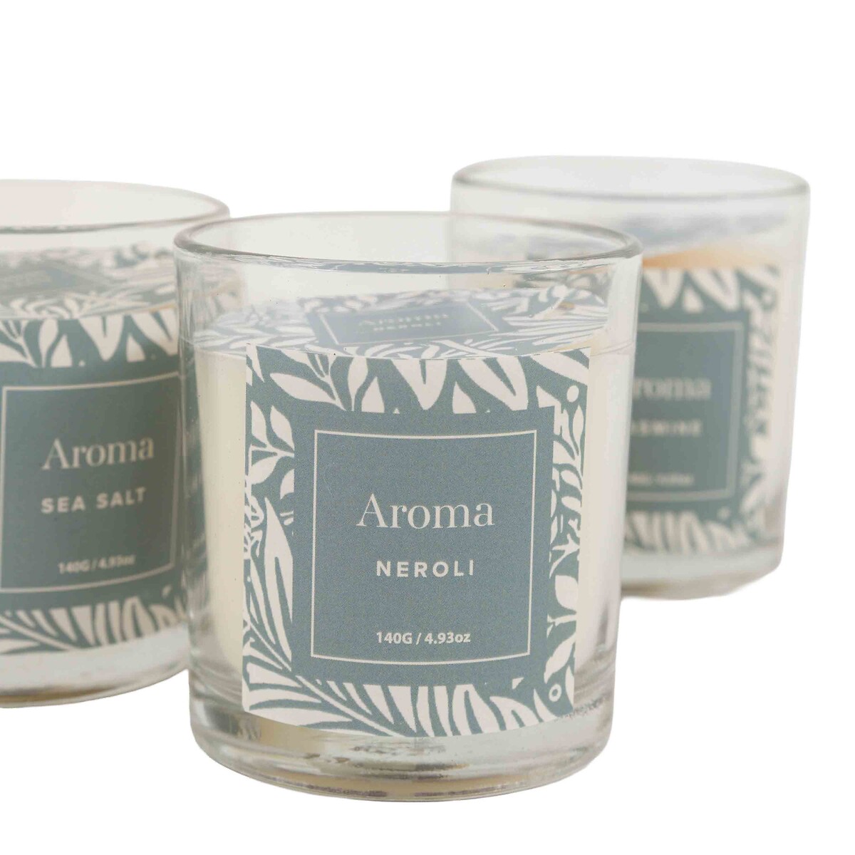 Set of 3 Coastal Retreat Candles in Jasmine / Sea Salt / Neroli Fragrance blue, ÉDITÉ