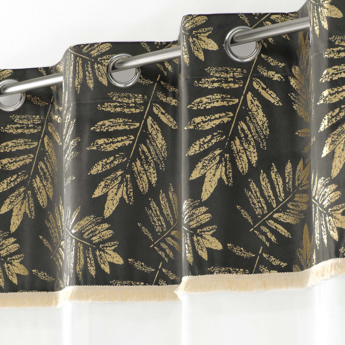Panneau a oeillets Voilage Collection Tropical Adelore anthracite, EDEN