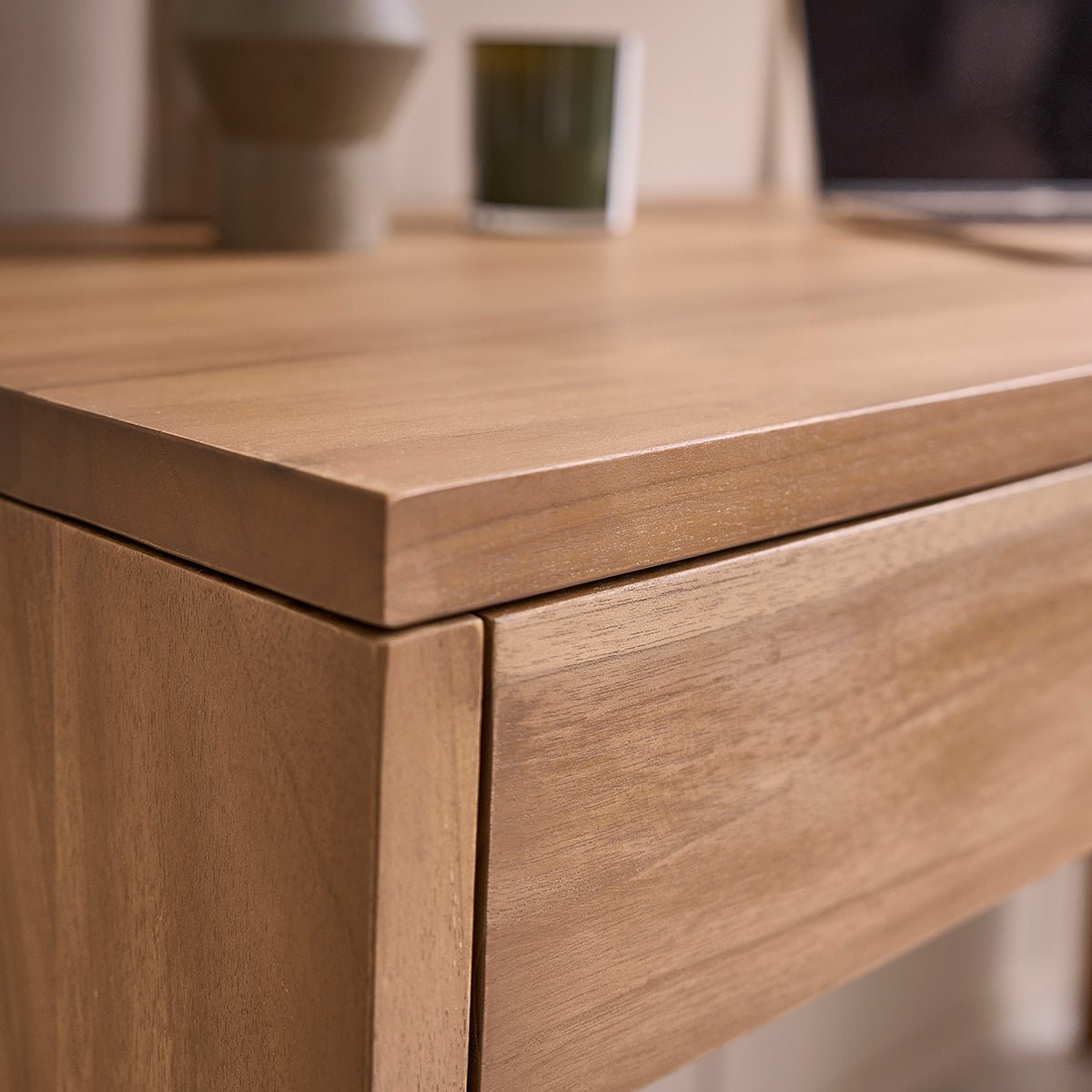 Bureau en bois de teck 130 cm 2 tiroirs  TRISTAN naturel, BERAH GETAH
