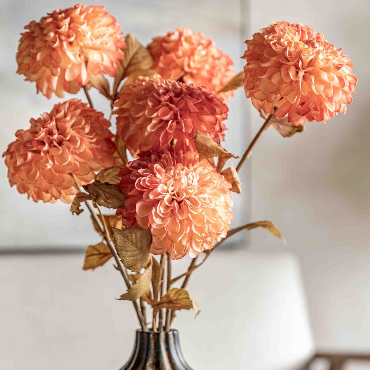 6-pcs Faux Dahlia Stem in Orange orange, ÉDITÉ