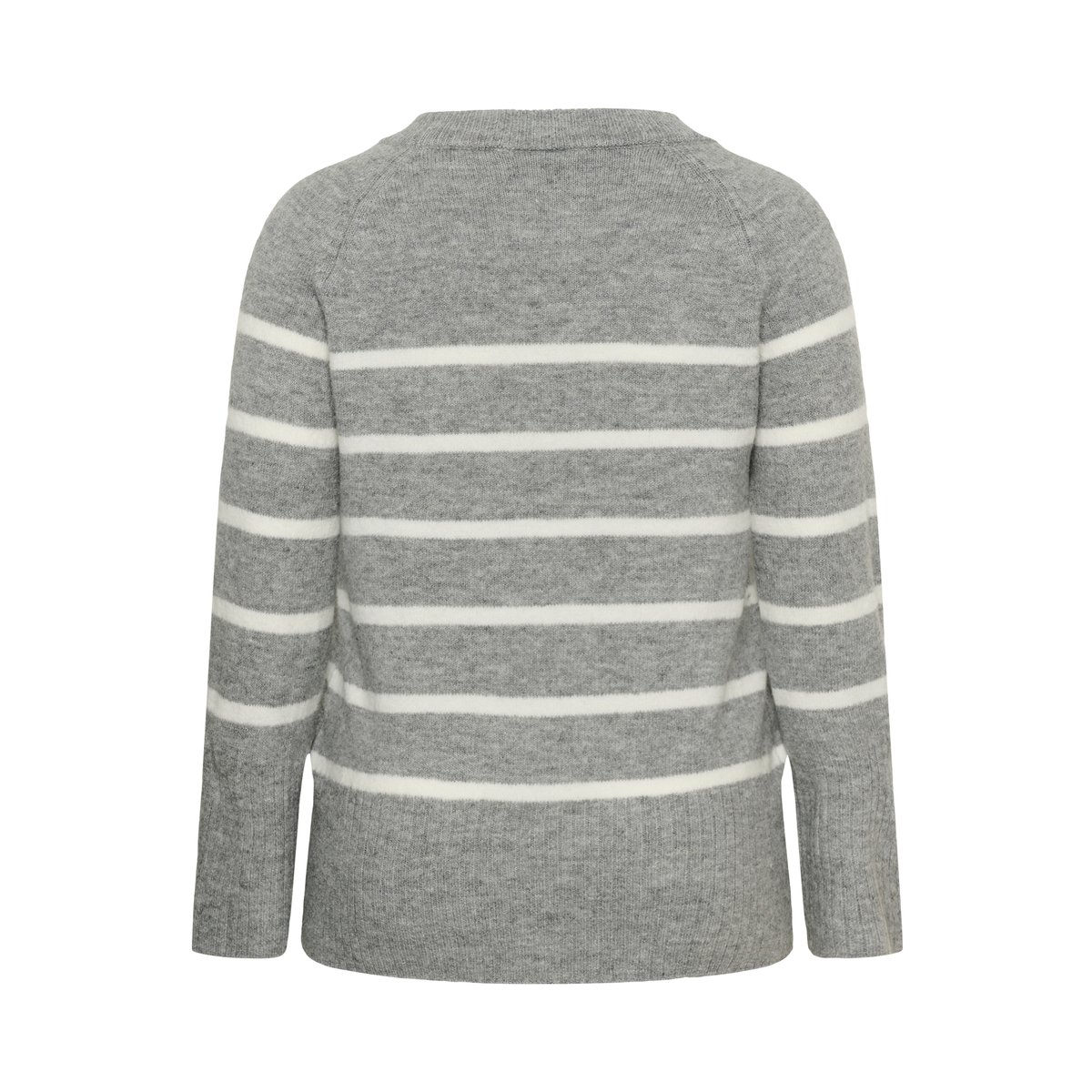 Pullover tricoté gris light grey melange chalk stripe, KAFFE CURVE
