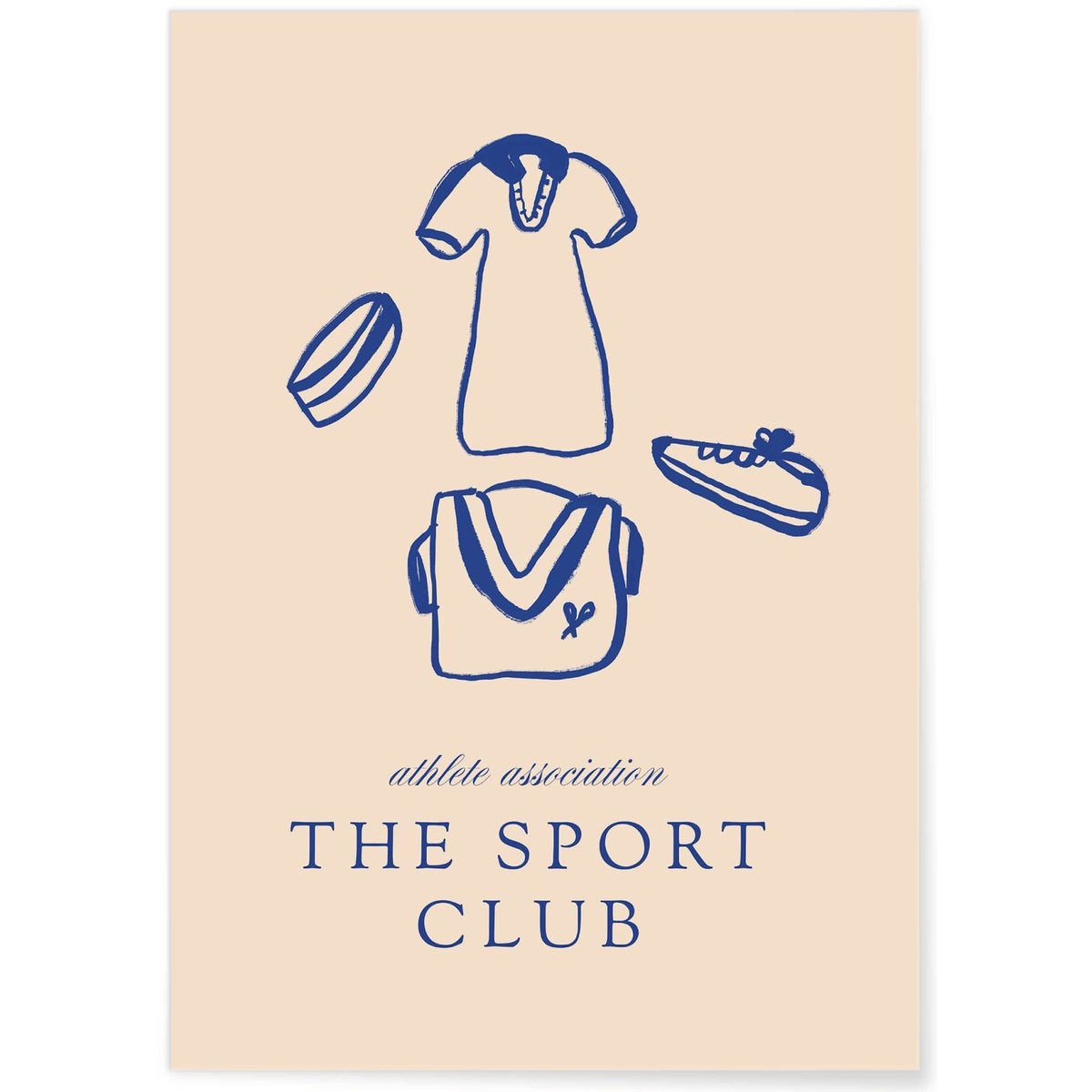 Affiche Tennis Club : The Sport Club blanc, L'AFFICHERIE