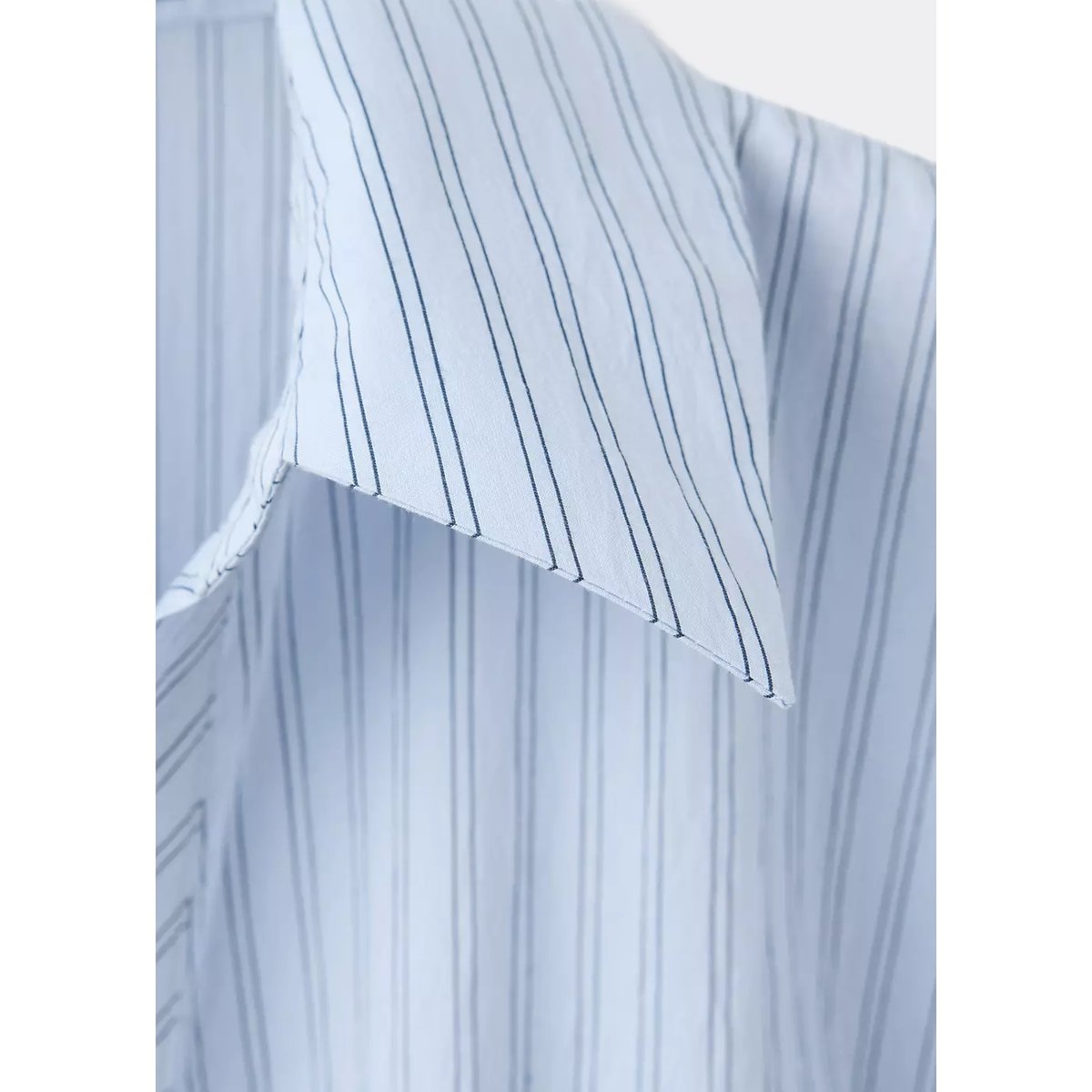 Robe chemisier à rayures bleu, MANGO
