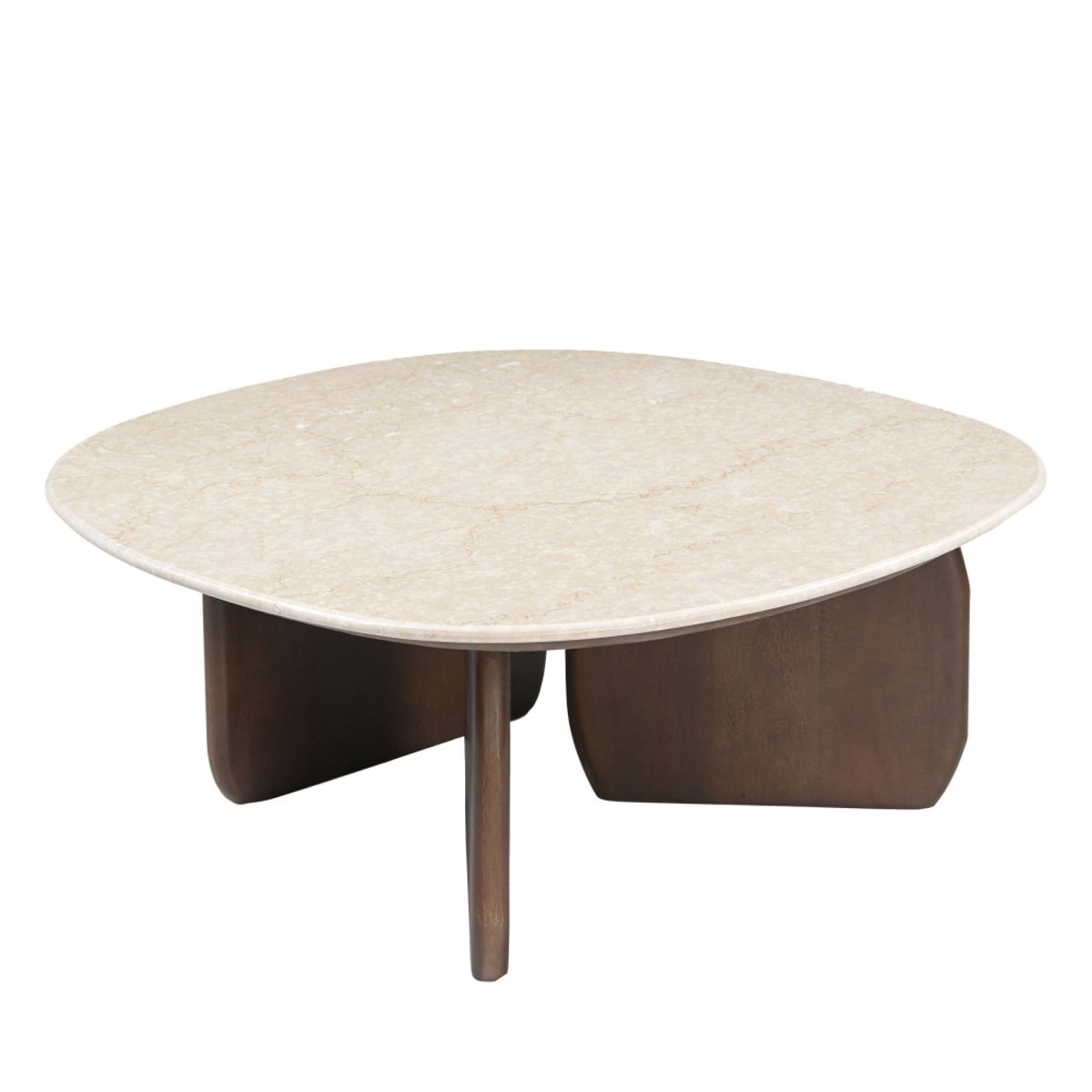 Table basse en marbre et bois massif- DALILA blanc ivoire, DRAWER