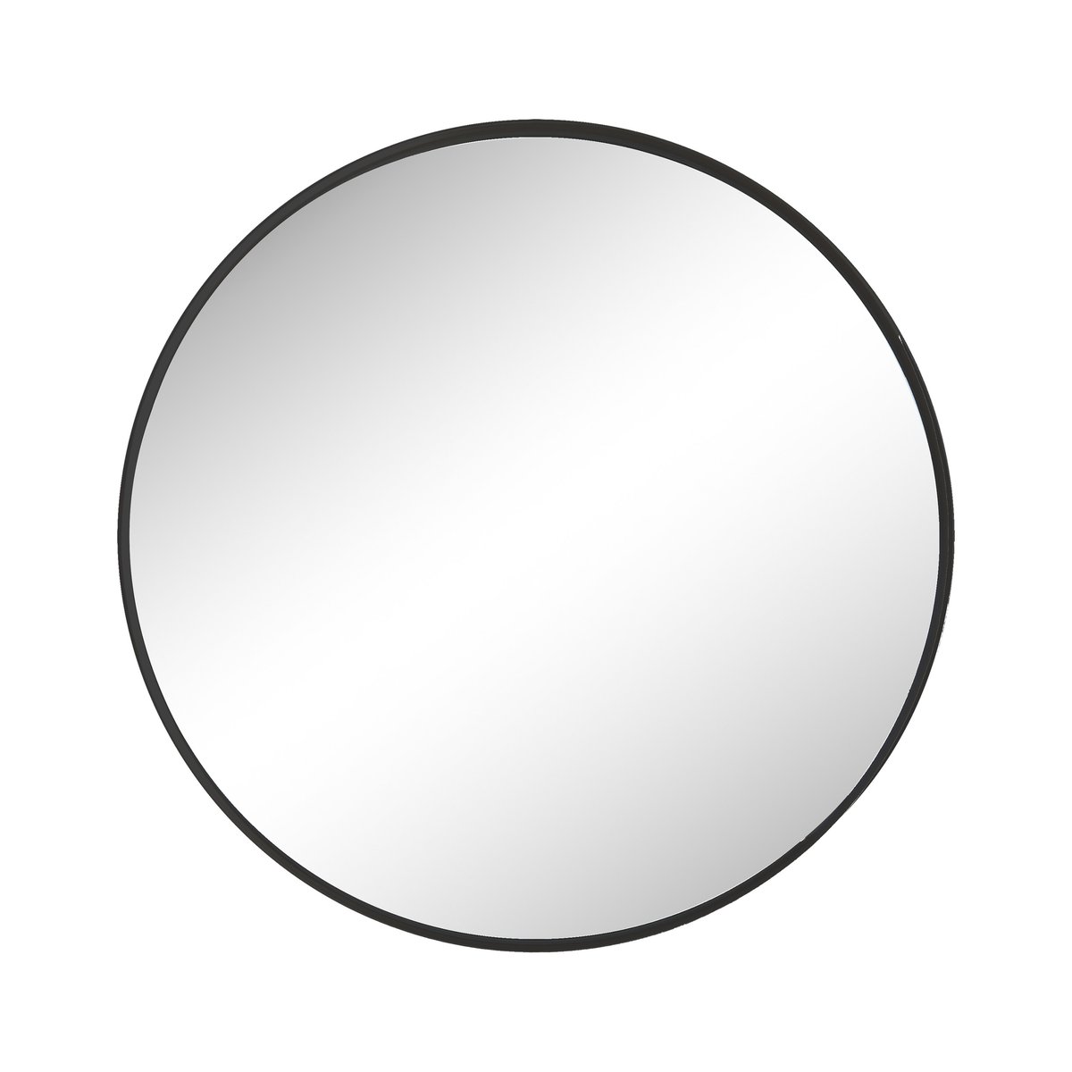 Miroir rond contours fin 50x50cm noir, EMDE
