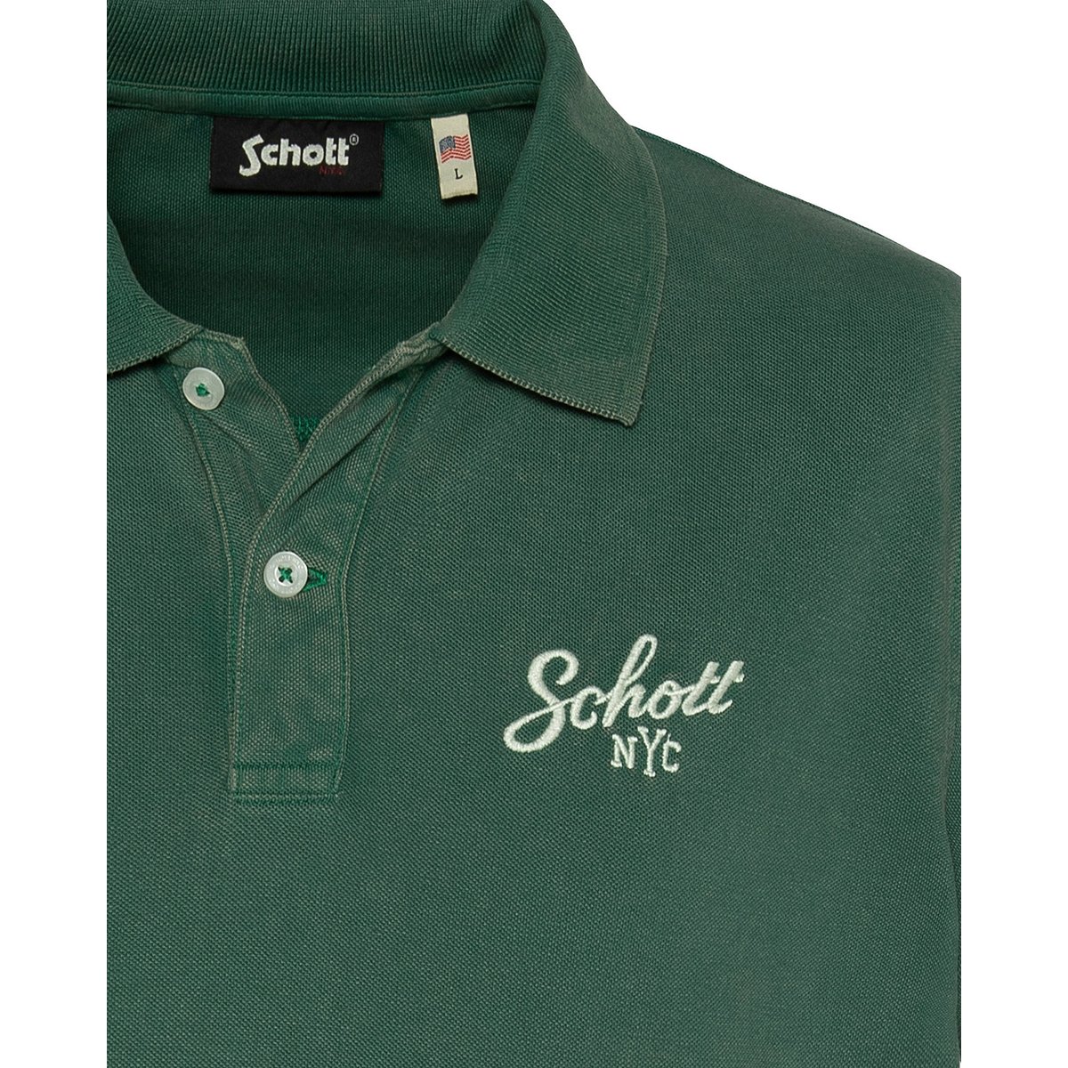 Polo avec logo rétro vert, SCHOTT