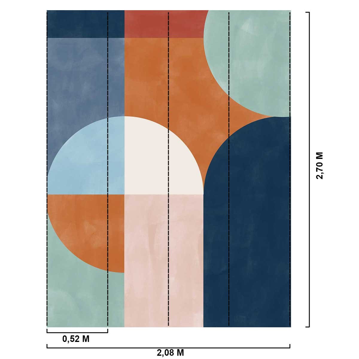 Papier peint bleu intissé, HEXOA