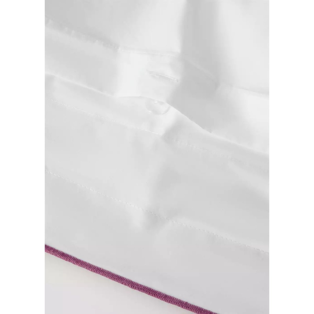Housse de couette percale de coton 200 fils overlock contraste lit 90 cm rose géranium, MANGO HOME