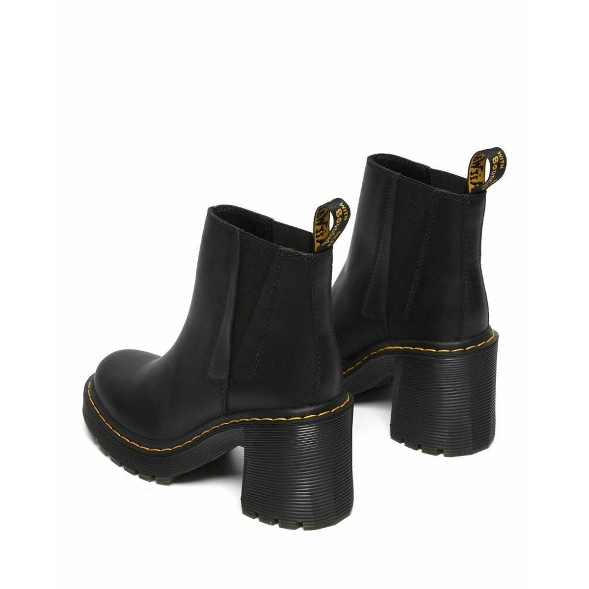 Boots à talon Spence en cuir sendal noir, DR. MARTENS