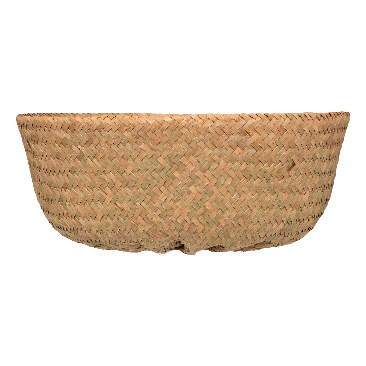Grand panier rond en osier tressé à poignées SEAGRASS beige, ATMOSPHERA