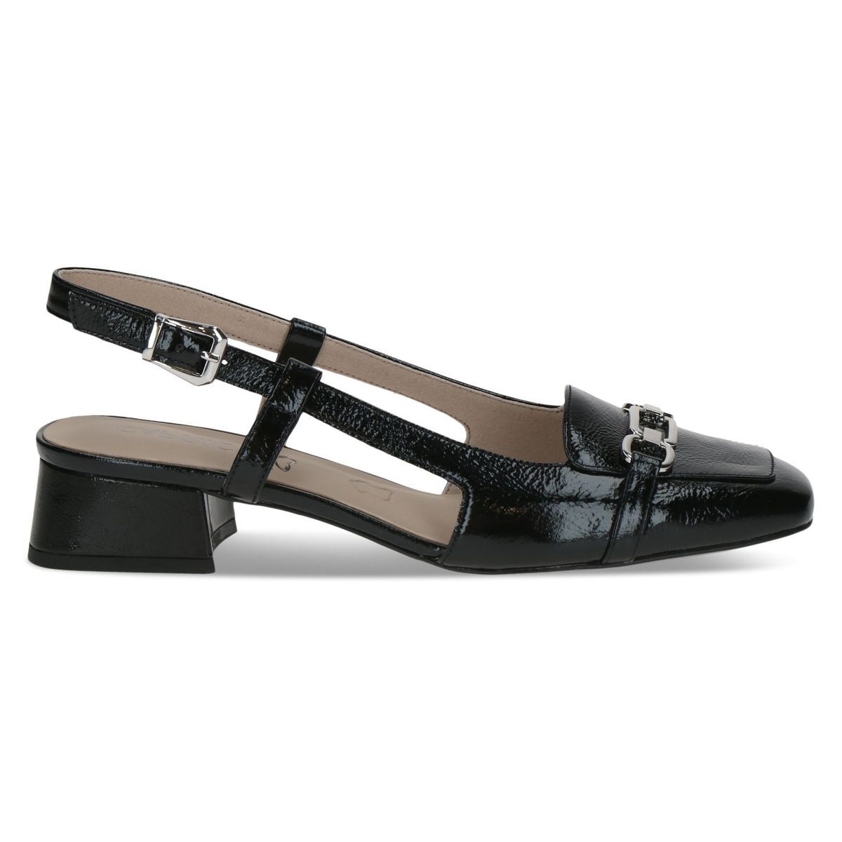 escarpin en cuir noir mat, CAPRICE
