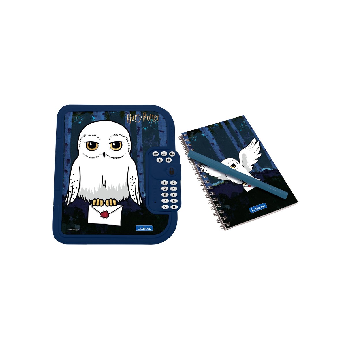 Journal intime électronique avec coffre-fort Hedwige bleu, LEXIBOOK