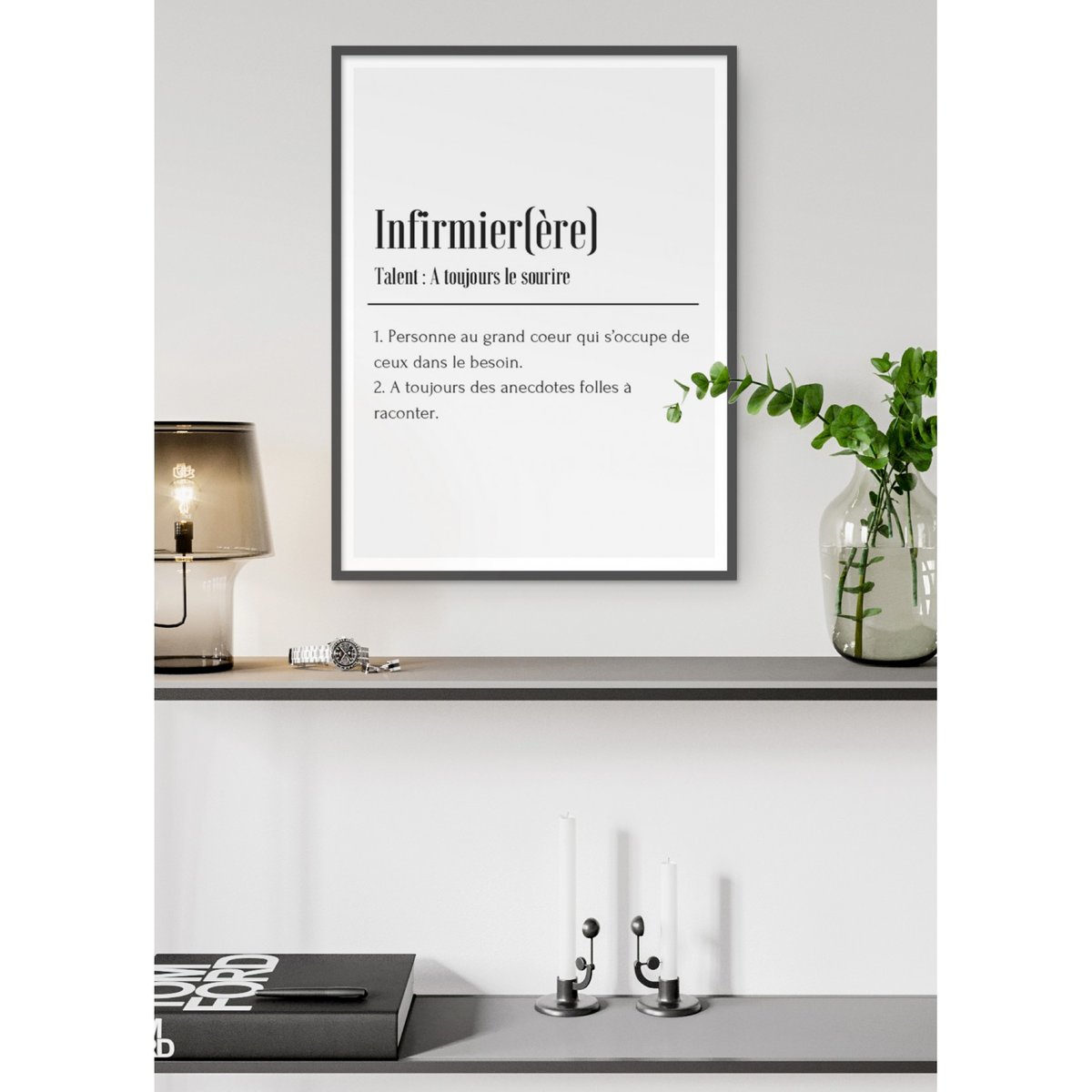 Affiche Définition Infirmier blanc, L'AFFICHERIE