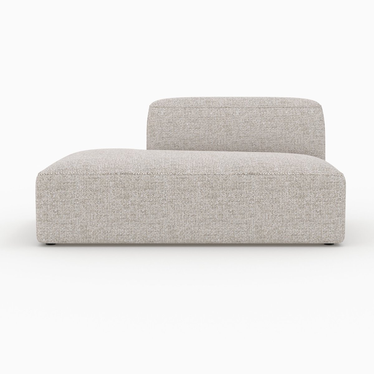 Méridienne dossier à droite pour canapé modulable en tissu - HESTIA beige, MAISON PAVANE