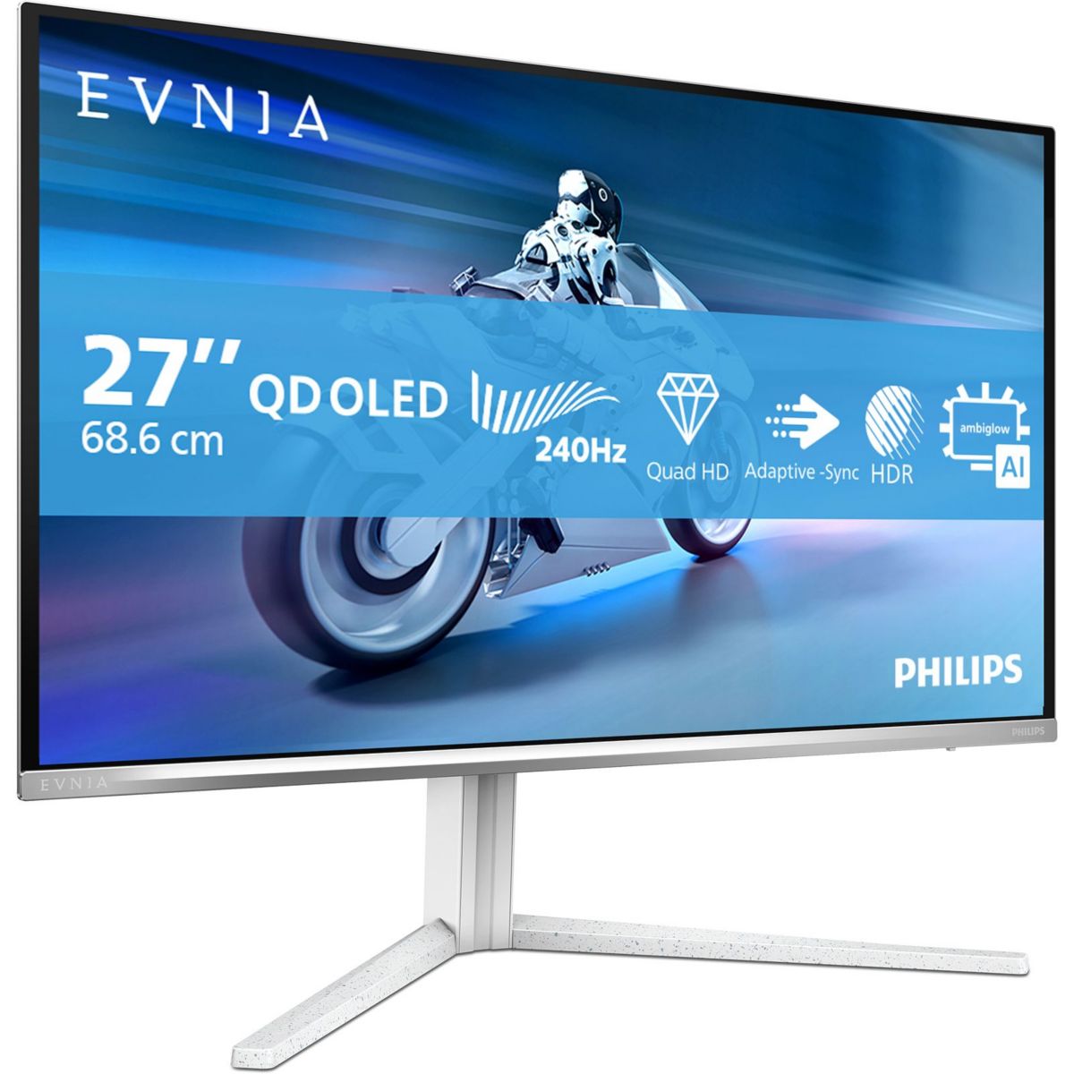 Ecran PC Gamer Evnia 27M2N6501L 27" QHD 240Hz QD-OLED HDR10 G-Sync Ambiglow couleur unique, PHILIPS