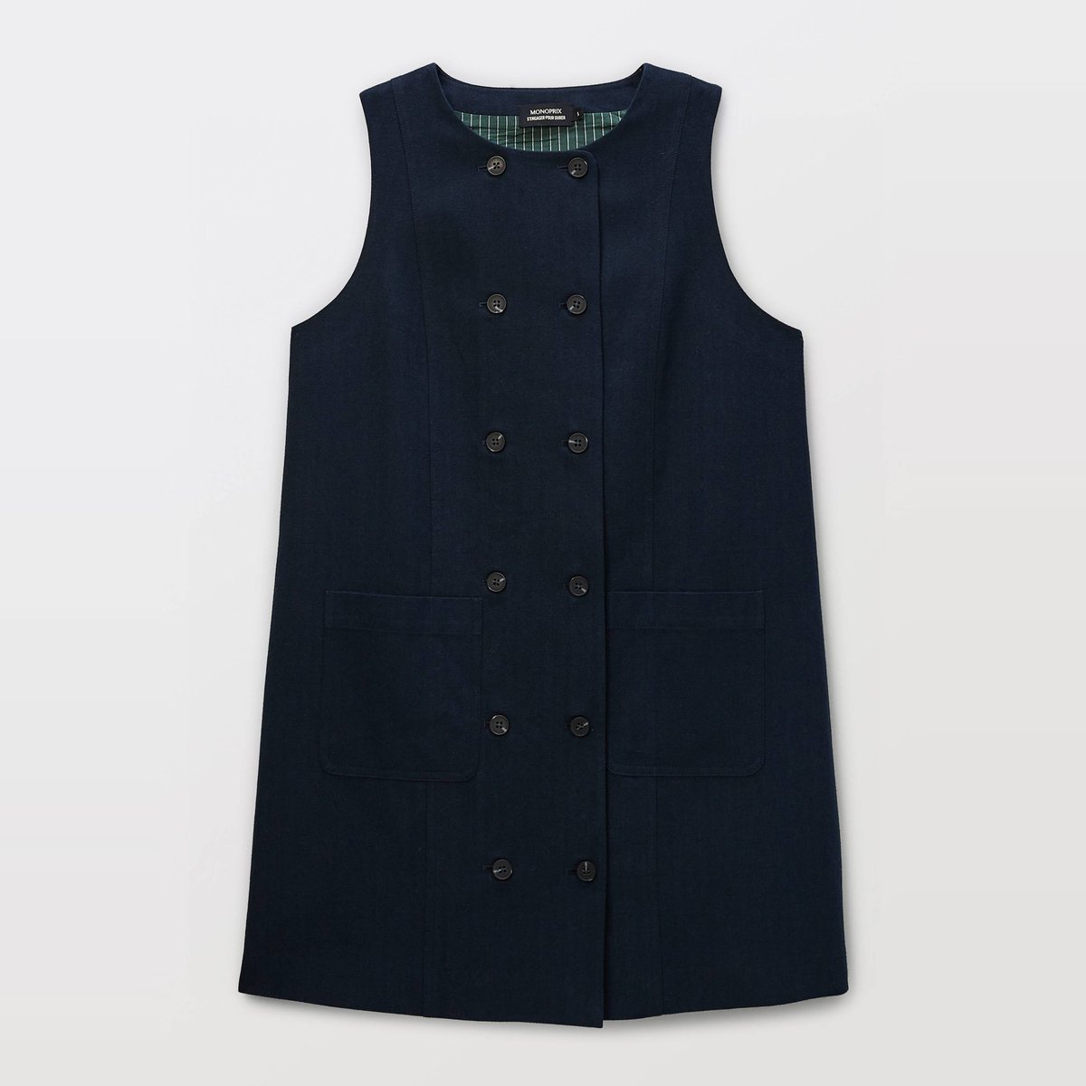 Robe courte sans manches unie en coton BIO GOTS black iris, MONOPRIX