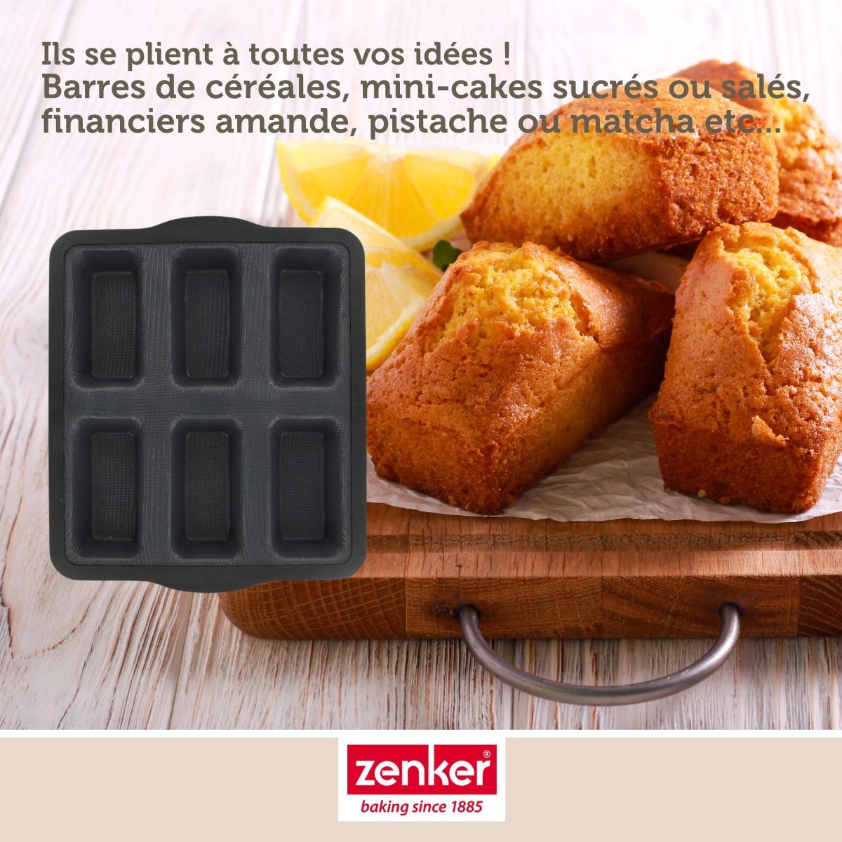 Moule 6 financiers gris,noir, ZENKER