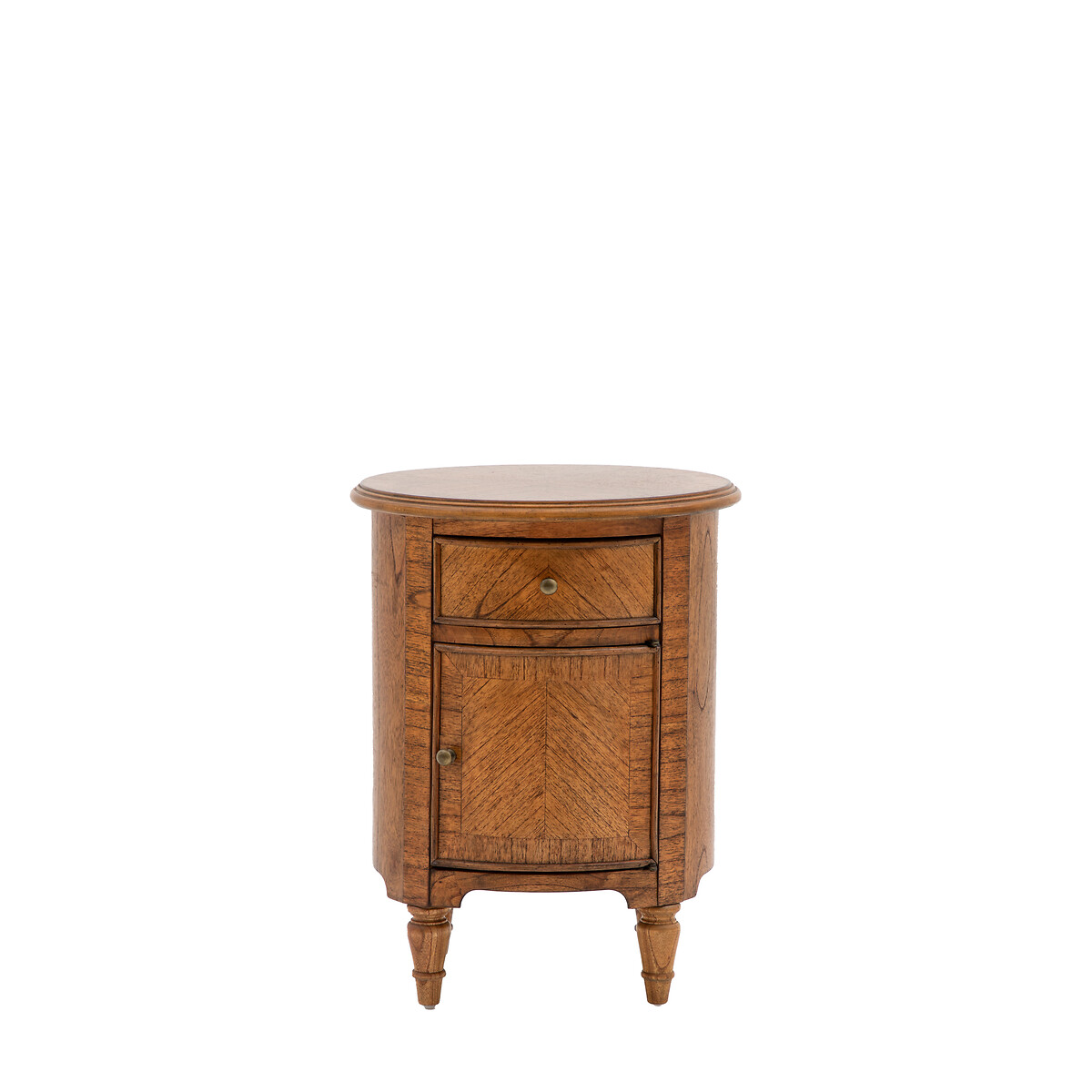 Hayes Vintage Inlaid Wood Round Drum Side Table wood, ÉDITÉ