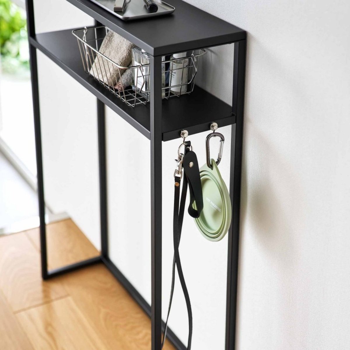 Table console design acier TOWER noir, YAMAZAKI