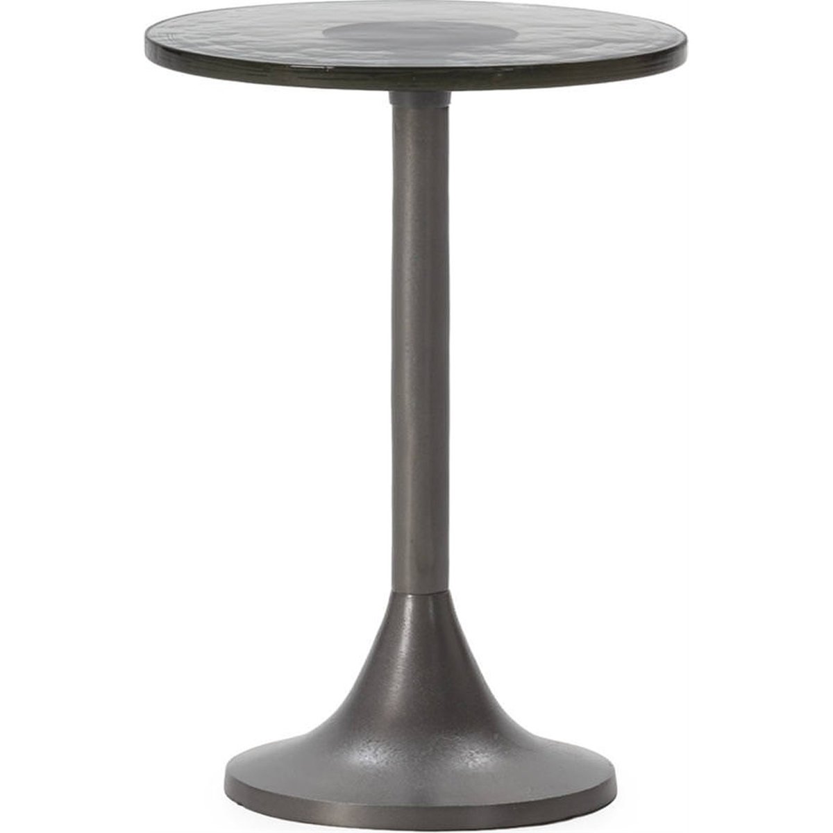 Table d'appoint en métal et verre plomb antique, RECOLLECTION