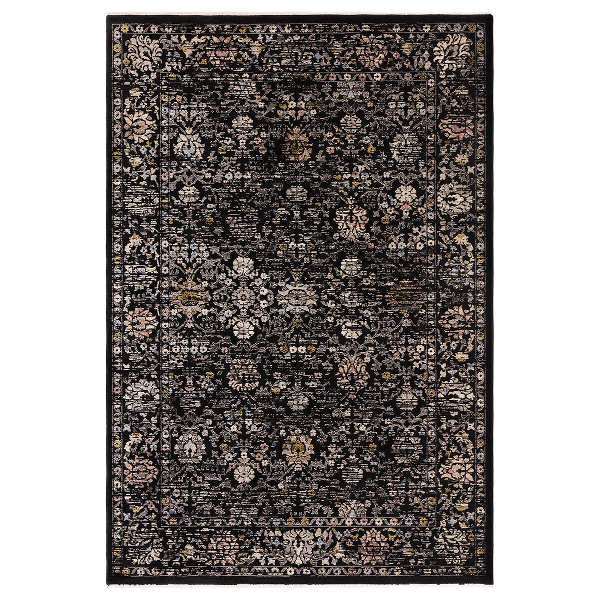 Dark Vintage Floral Rug black, ÉDITÉ