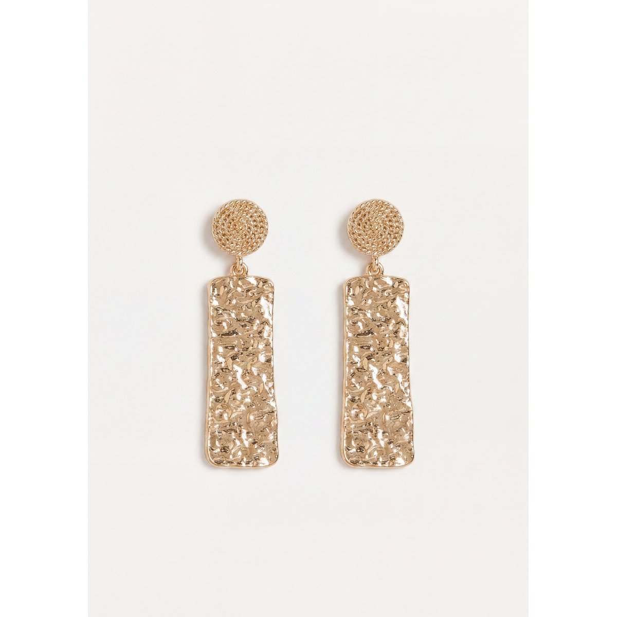 Boucles d'oreilles pendantes rectangulaires light gold, LA FEE MARABOUTEE
