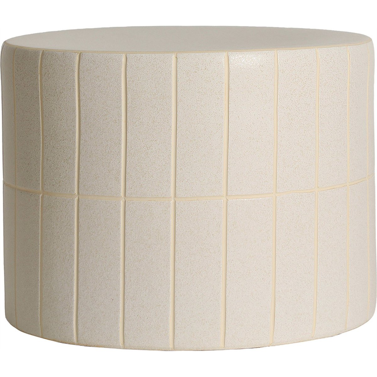 Table d'appoint ronde céramique S.CHEWY beige mat, RECOLLECTION
