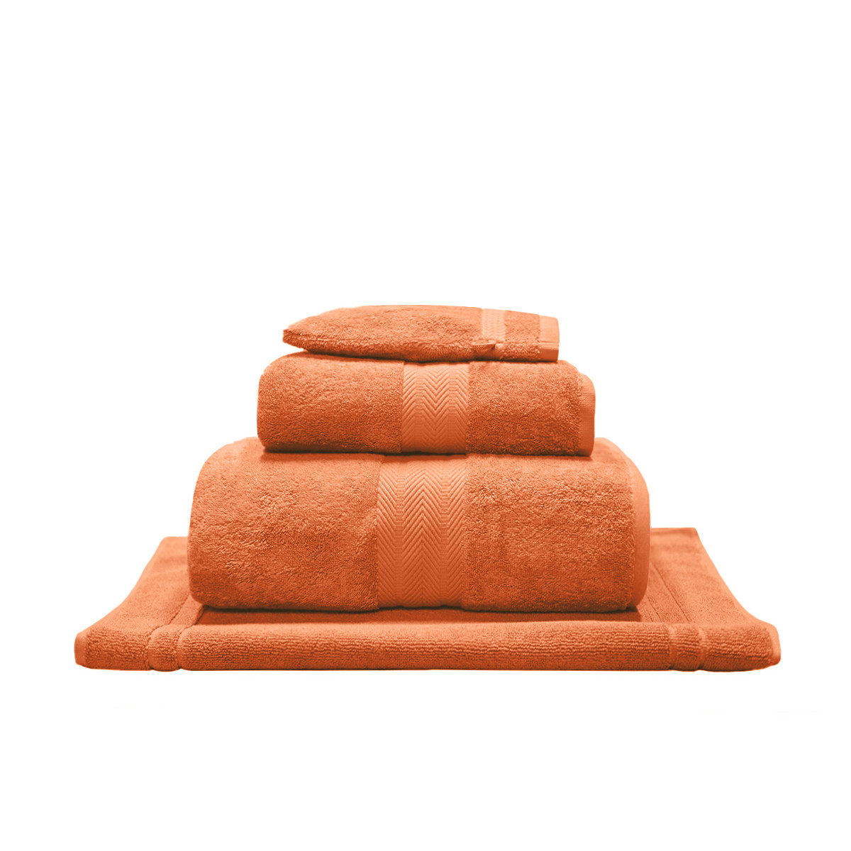 Ensemble de bain avec tapis 4 pièces LUXURY corail, SENSEI MAISON