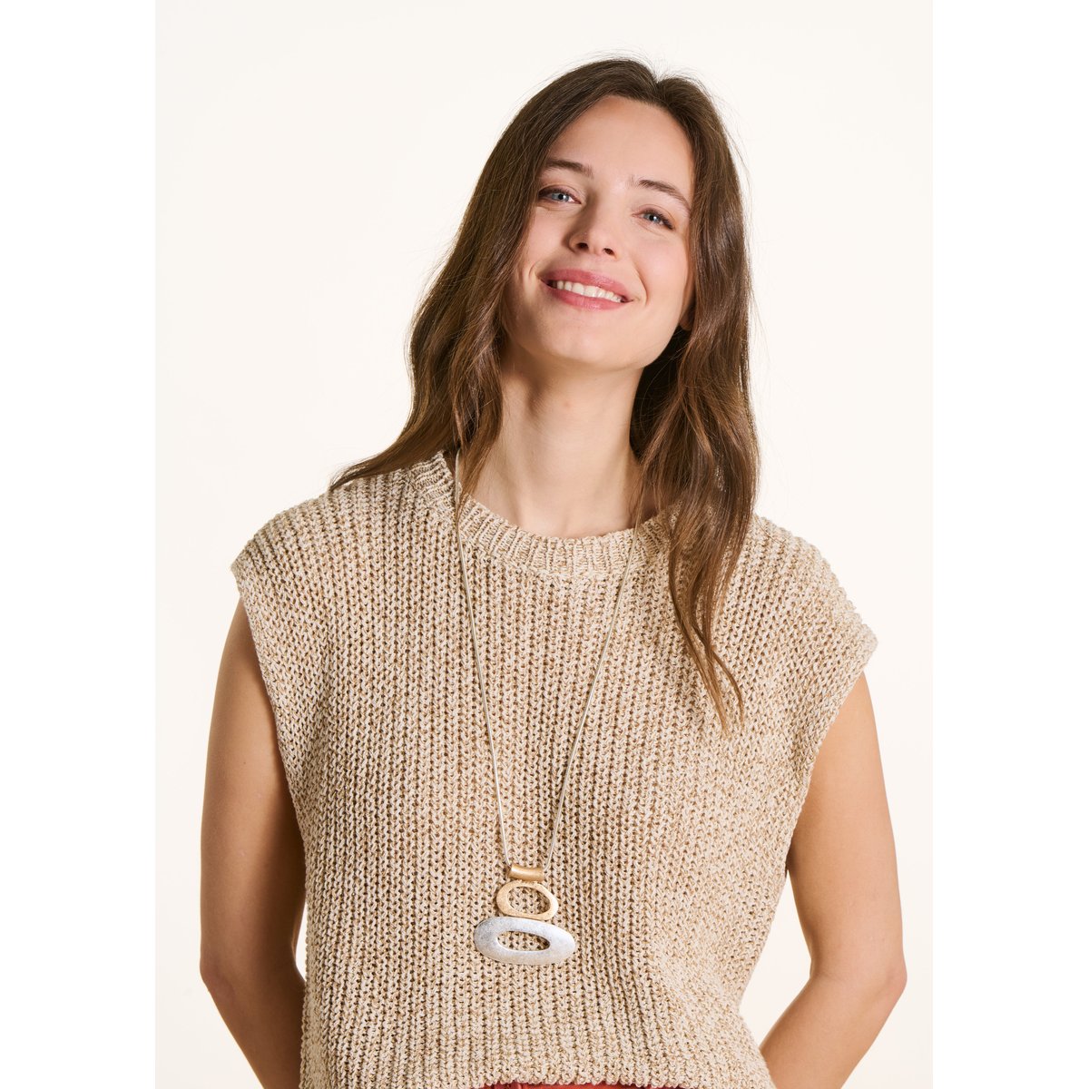 Collier sautoir doré et argenté light gold/silver, LA FEE MARABOUTEE