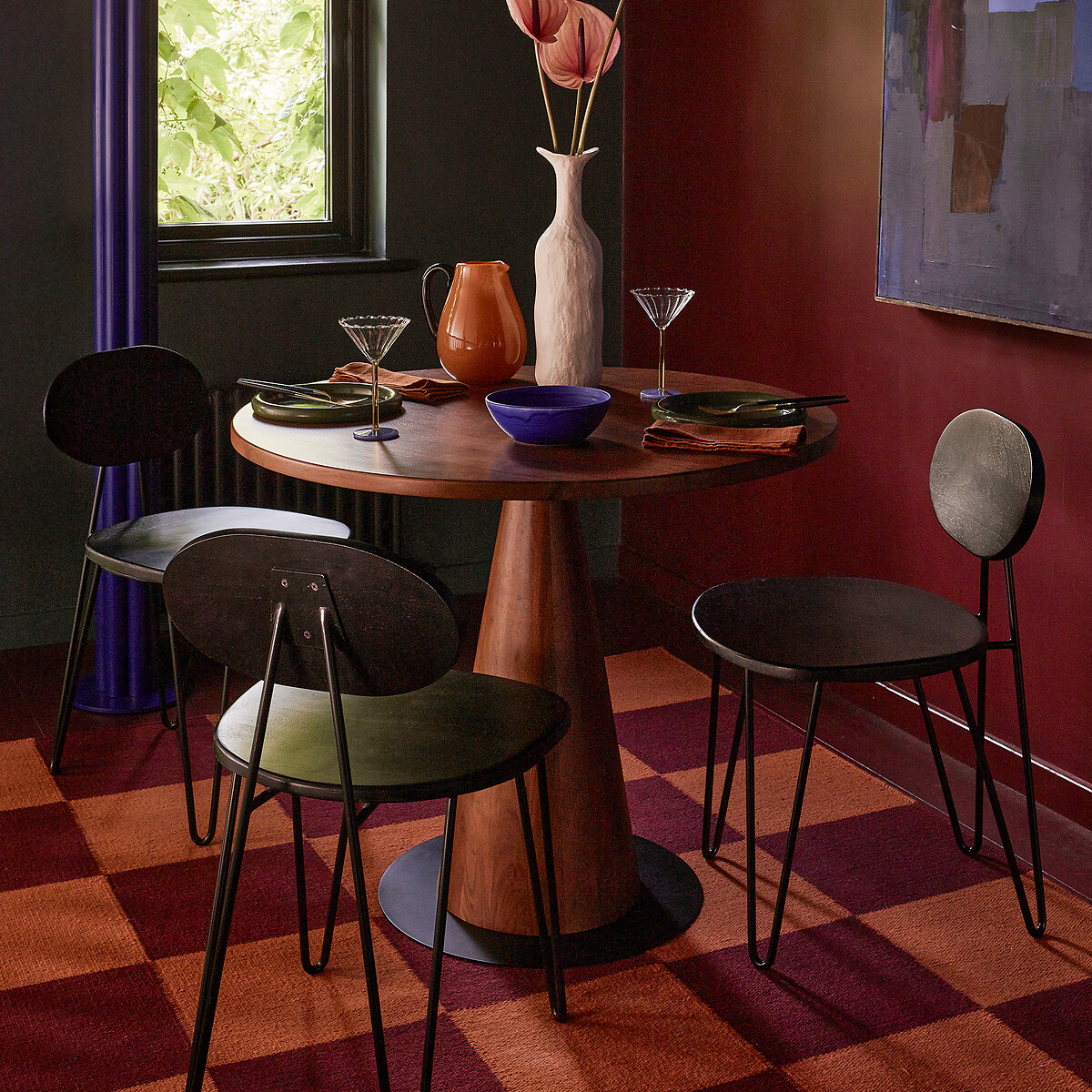Figura Acacia Wood 4 Seater Dining Table dark acacia wood, SWOON