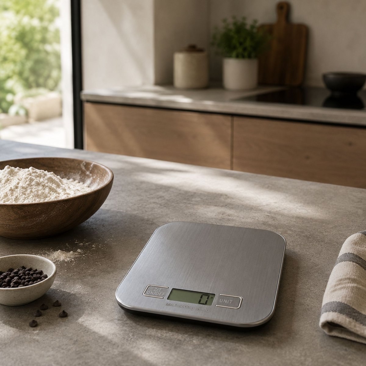 Balance de cuisine 5kg en acier inoxydable inox, MENASTYL