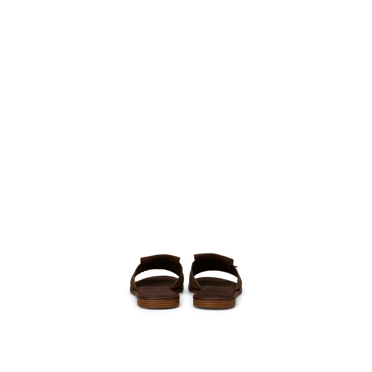 Mule modèle Babette en cuir velours doux dunkelbraun, MARC O'POLO