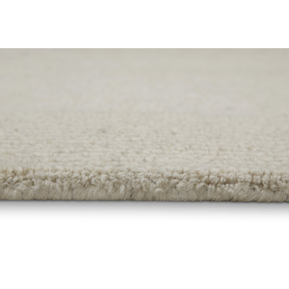 Tapis rond uni avec bordure texturée , HAMPTONS TWENTYONE blanc crème, WECON HOME
