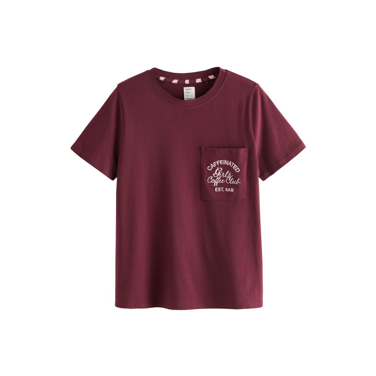 Ensemble pyjama avec short en coton rayures ondulées rouge bordeaux/rose, NEXT