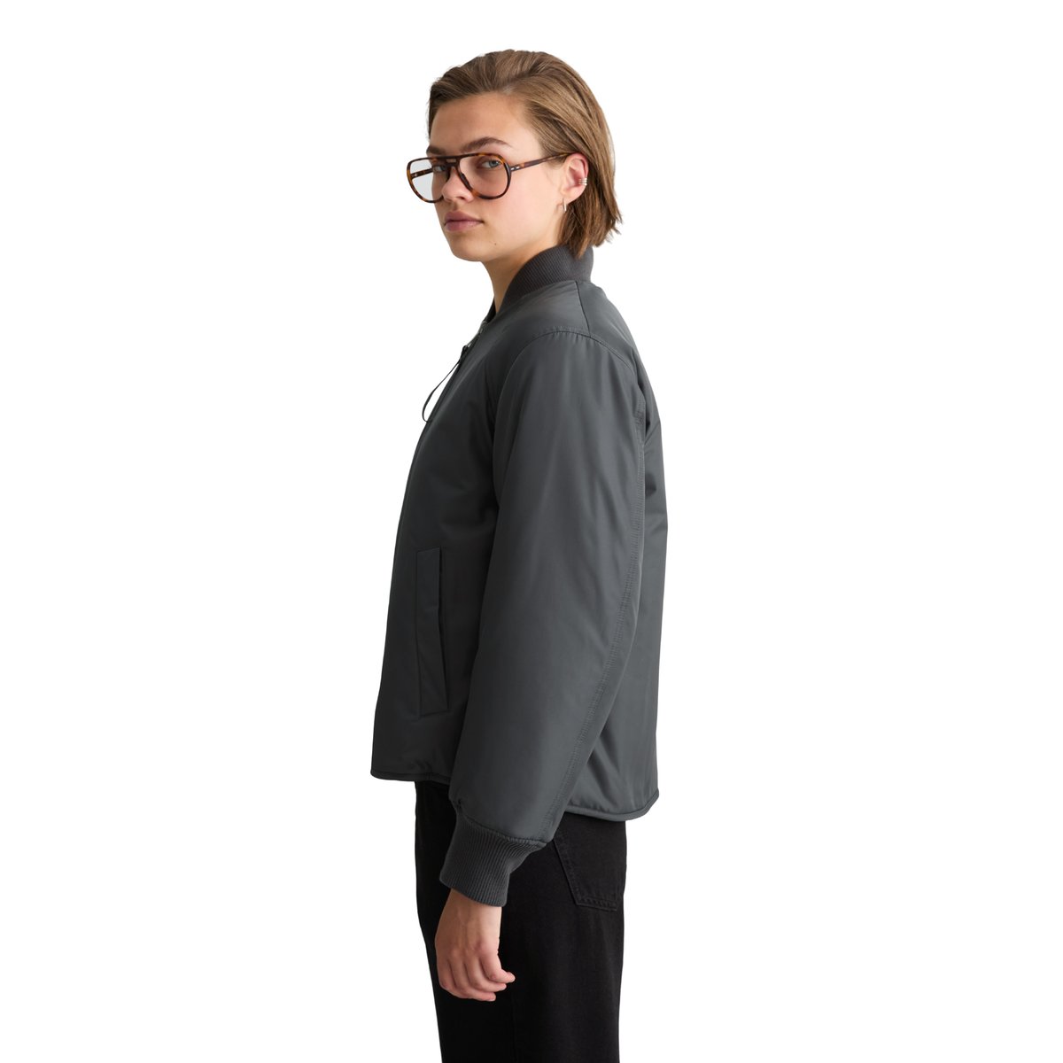 Blouson réversible coupe classique en polyester recyclé gris, MARC O’POLO DENIM