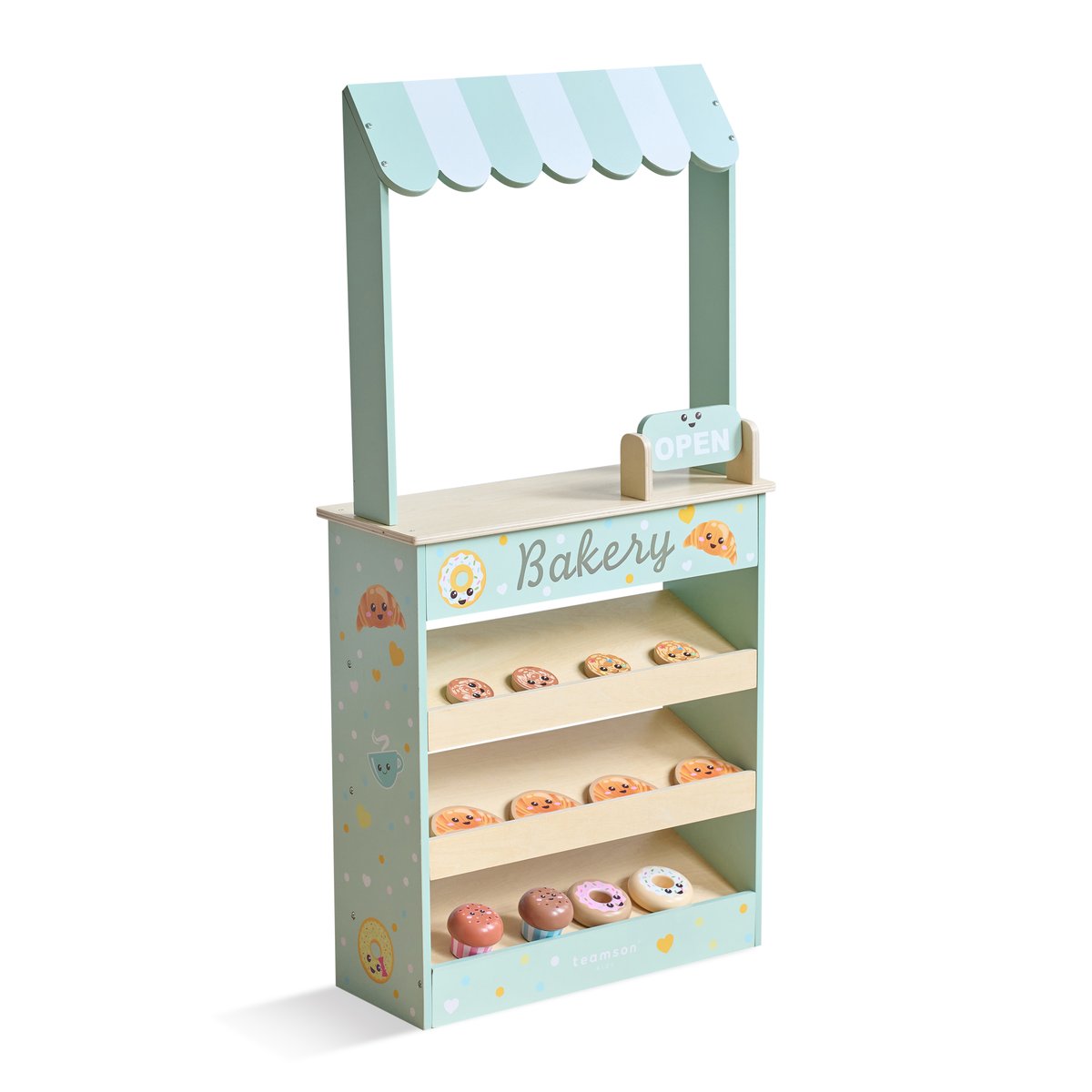 Stand de Boulangerie en Bois avec 12 Pâtisseries, JOLLY PALS vert, TEAMSON KIDS