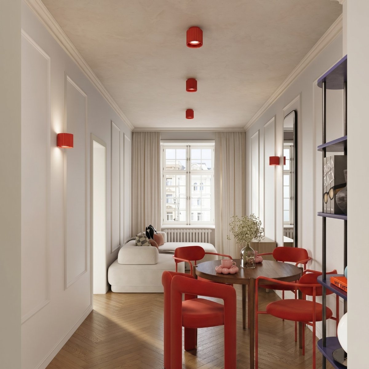 Plafonnier Aluminium Rouge Gx53 1 AURA rouge, EDEN