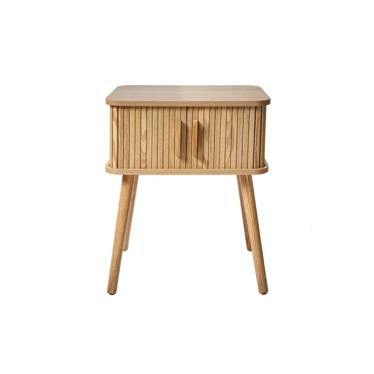 Table de Chevet Vintage 2 Portes Coulissantes H58cm - ERNEST bois clair, CALICOSY