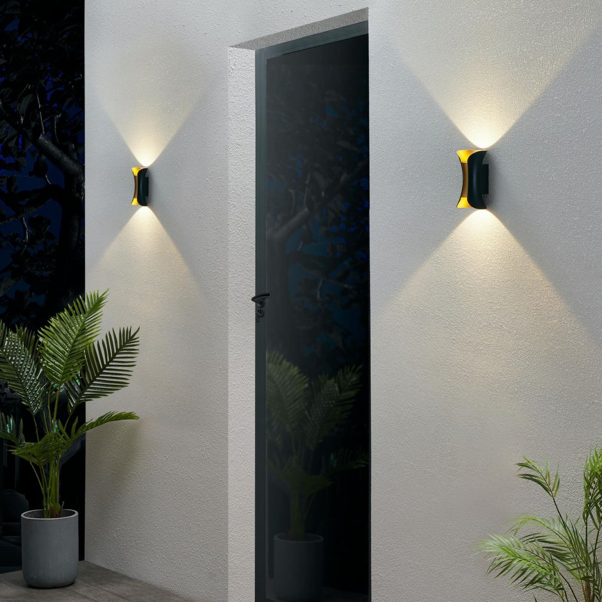 Applique murale chic - FORIA noir et doré, KOSILUM