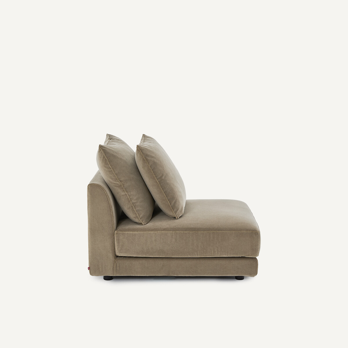 Chauffeuse modulable en velours stonewashed, TIBERIO gris shiitaké, AM.PM