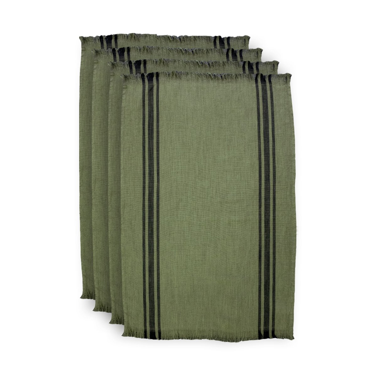 Torchon métis lin & coton lavé NOVA kaki, GARNIER THIEBAUT