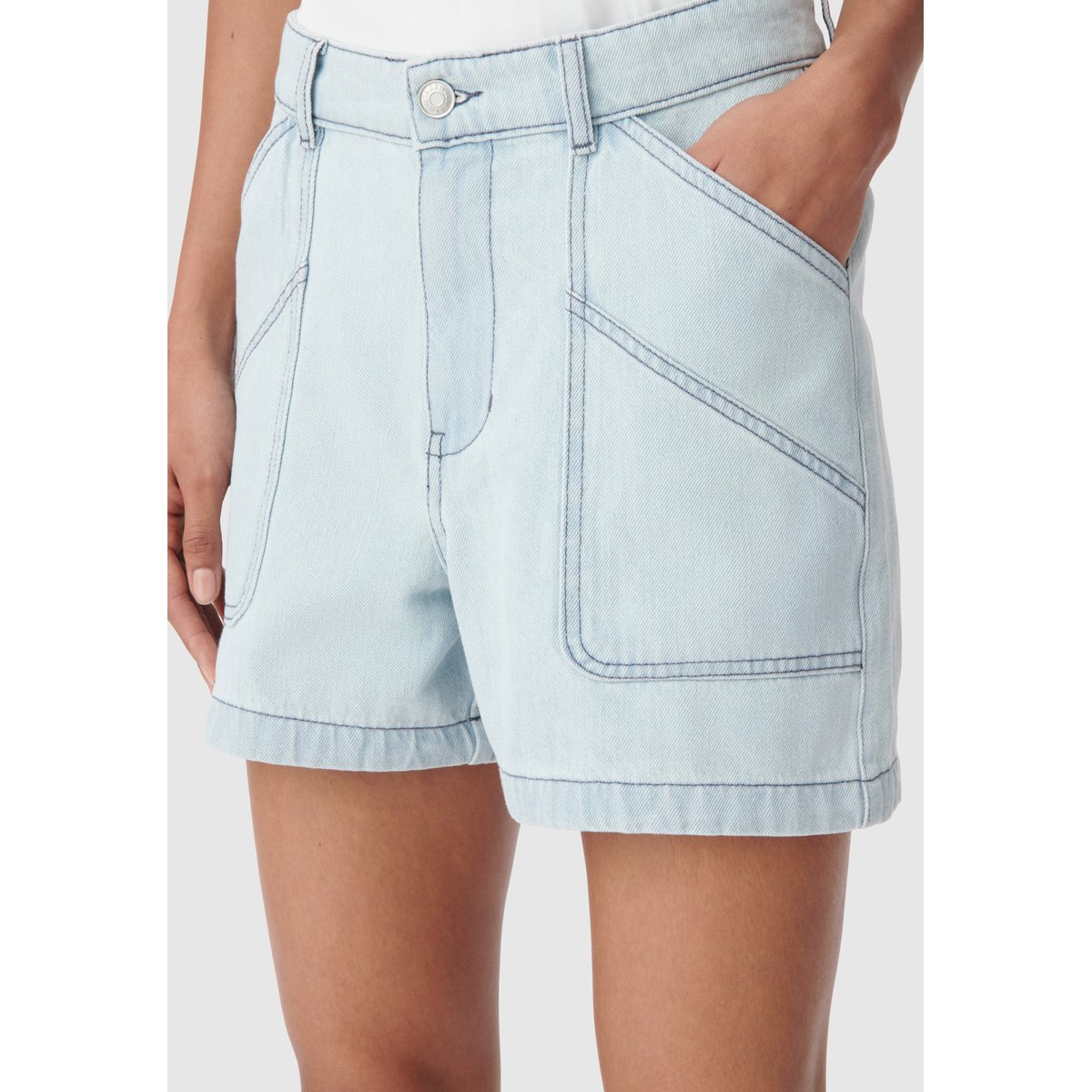 Short en denim brut bleu ciel, IKKS