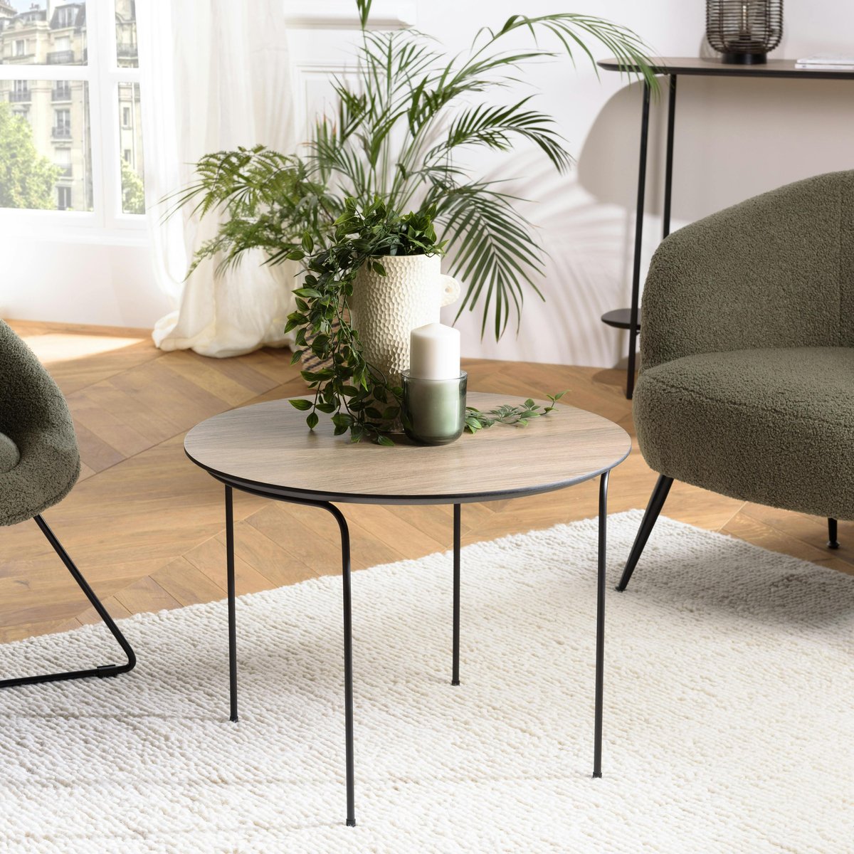 Table de salon ronde couleur bois LANDAISE bois naturel, PIER IMPORT