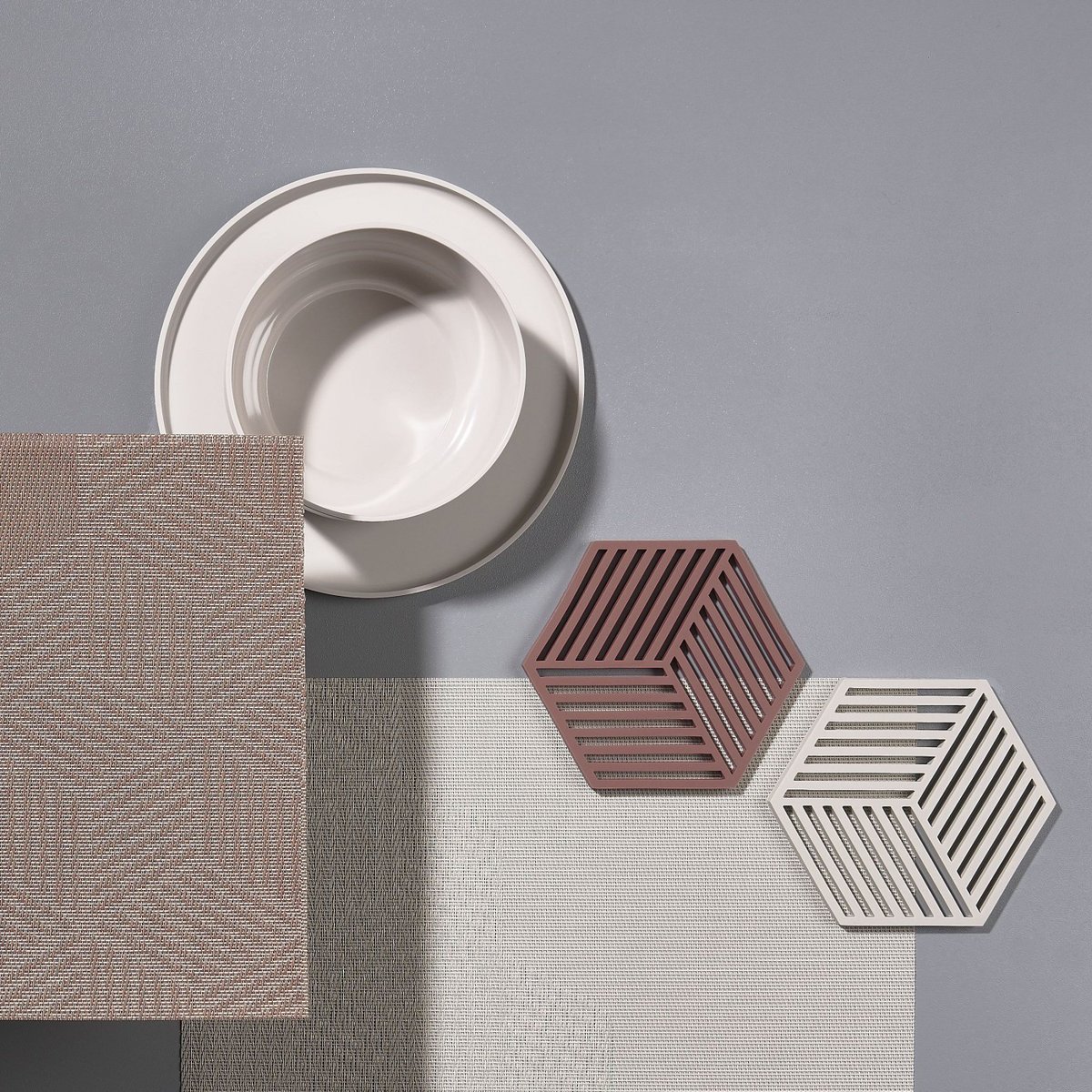 Dessous de Plat Hexagon 16 x 14 cm gris, ZONE DENMARK